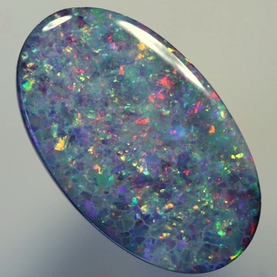 SOLID BLACK OPAL Floral Harlequin pattern. Mystic fire. SEE VIDEO